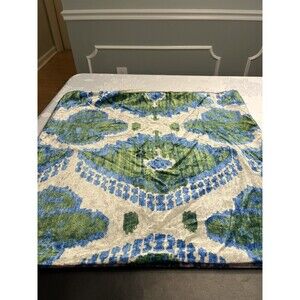 Pottery Barn Blue and Green Ikat Decorative Pillow Covers